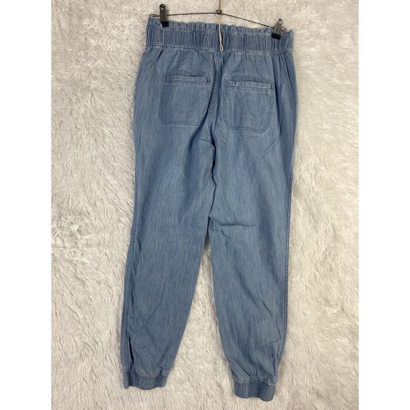 HOLLISTER High Rise Blue Chambray Denim Paperback Joggers Womens SZ S - Picture 4 of 13